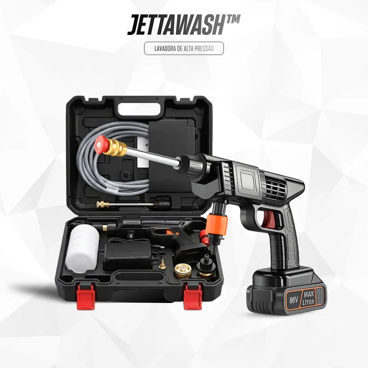 Lavadora de Alta Pressão - Kit Completo Com Maleta e Bateria Recarregável [ESTOQUE LIMITADO]